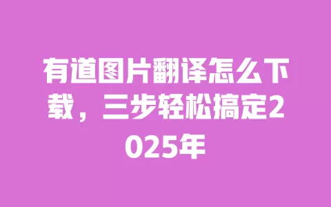 有道图片翻译怎么下载,三步轻松搞定2025年 一