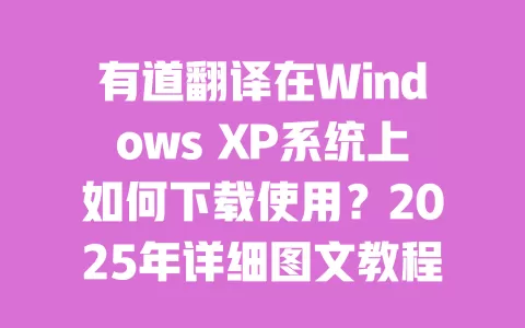 有道翻译在Windows XP系统上如何下载使用？2025年详细图文教程攻略 一